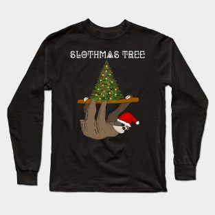 Santa Sloth Slothmas Tree Christmas Gift Long Sleeve T-Shirt